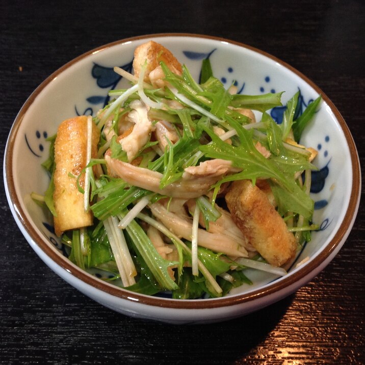 ささ身と油揚げと水菜のサラダ レシピ 作り方 By Masiro 楽天レシピ ささ身と油揚げと水菜のサラダ レシピ 作り方 By Masiro 楽天レシピ